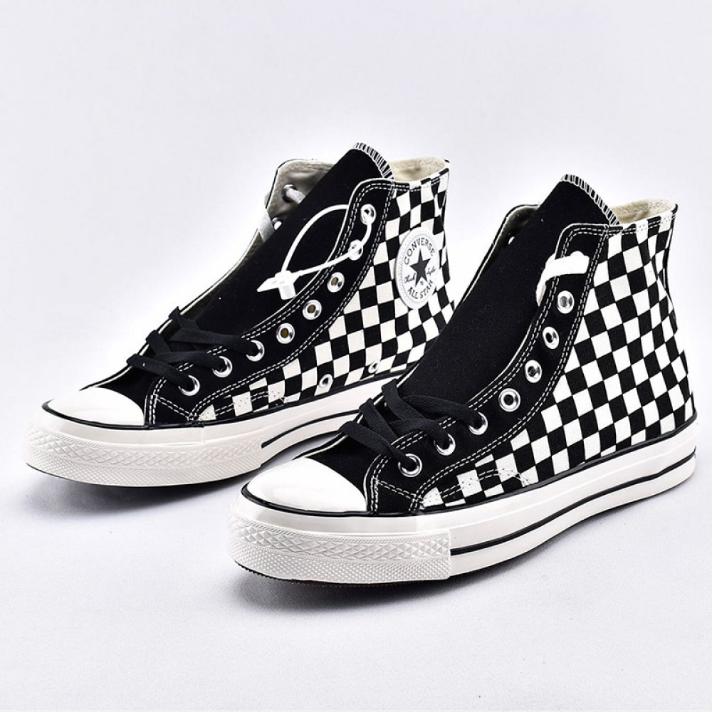 white checkered converse shoes 
