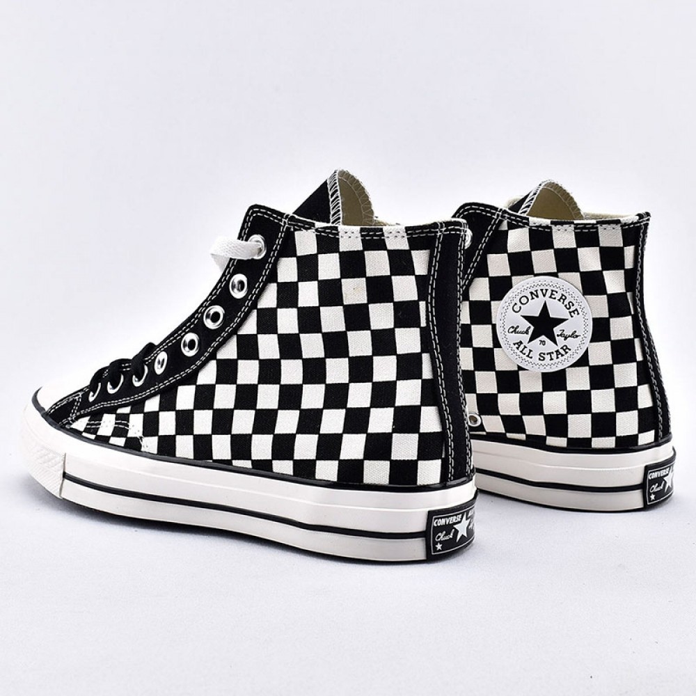 black and white checkered converse shoes