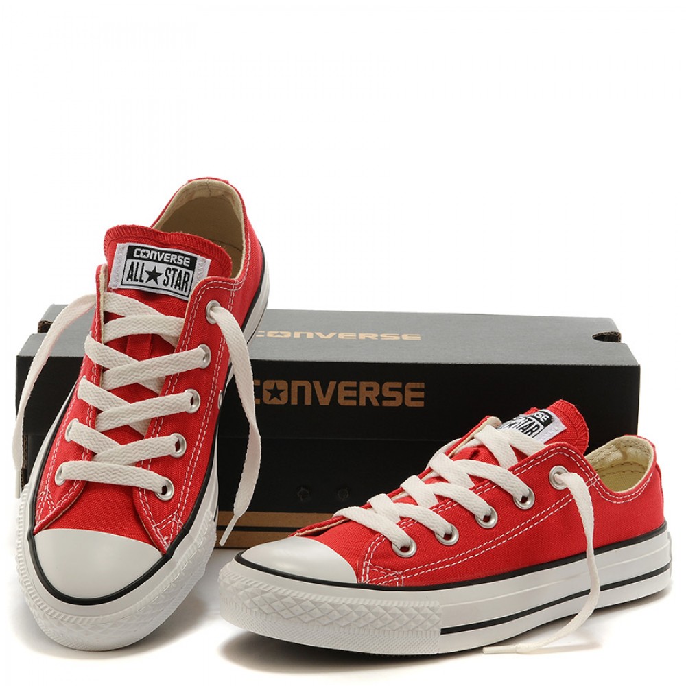 converse all star low red canvas
