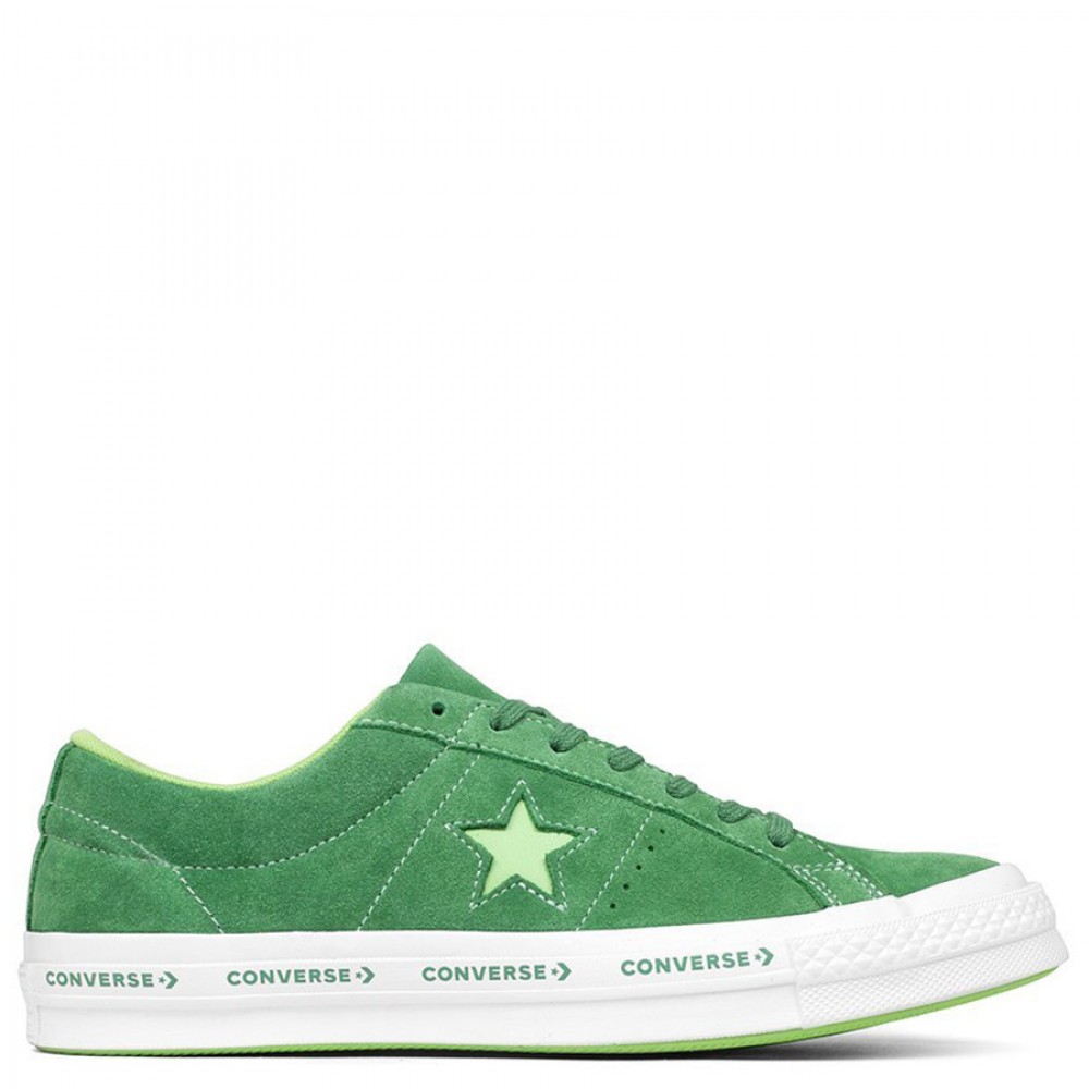 converse suede one star green