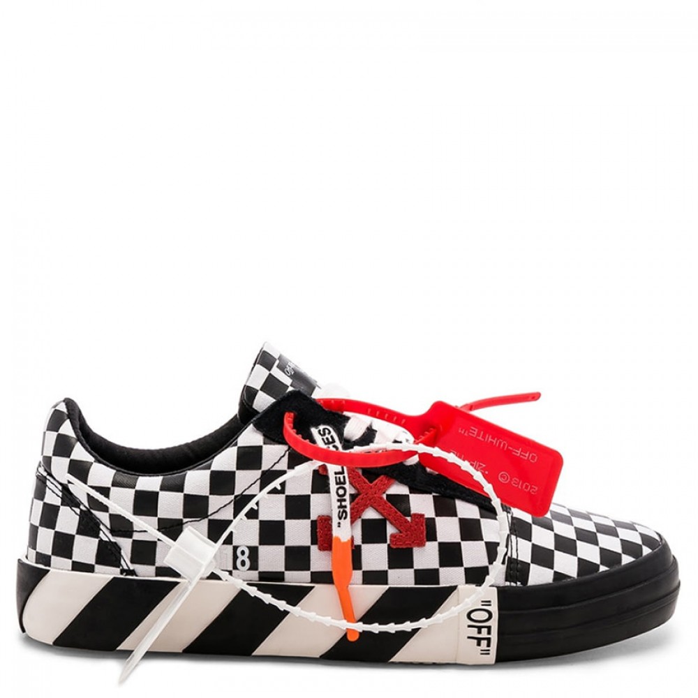 off white vulc low top checkered