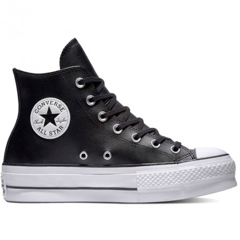 Black Converse Chuck Taylor All Star Platform Leather High Top