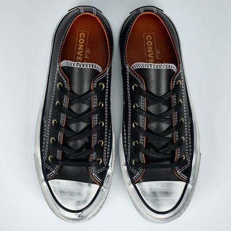 Black Converse Vintage Chuck 70s Low Leather transparent sole shoes