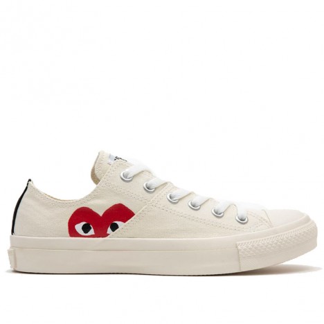 CDG Play X Converse Chuck Taylor Fw21 White Low Sneakers