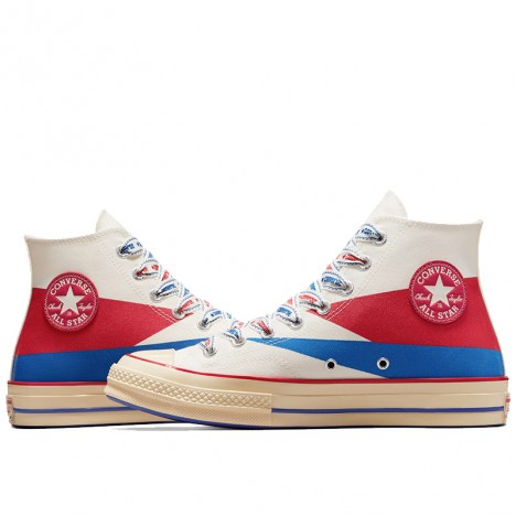 Converse Chuck 70 Retro Hi Blue Red White Shoes