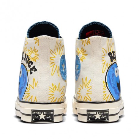 Converse Chuck 70 Sunny Floral Egret University Blue Amarillo Canvas High Top Sneaker