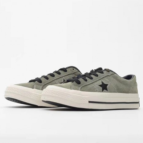 Converse One Star Suede Grass Olive Green Low Top Sneakers