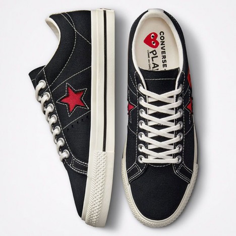 Converse X Comme Des Gargons Play One Star Low Top Black Shoes