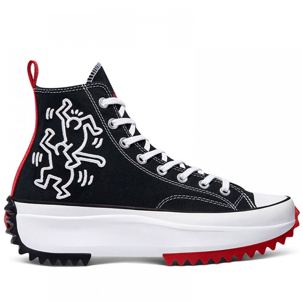 Bestemt År Afhængig Converse X Keith Haring Run Star Hike Black High Tops Shoes