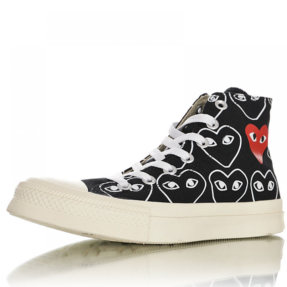 cdg converse hearts all over