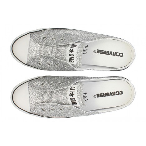 Converse All Star S Glittery Mule Slip Ox Women Shoes Silver