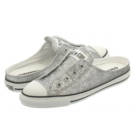 Converse All Star S Glittery Mule Slip Ox Women Shoes Silver