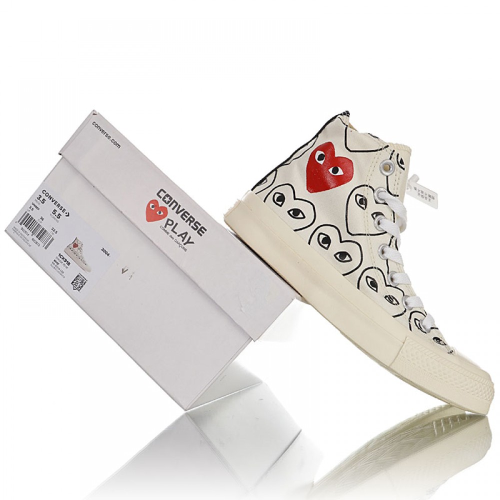Converse Chuck Taylor All Star 70s Hi Comme Des Garcons Play Multi Heart White