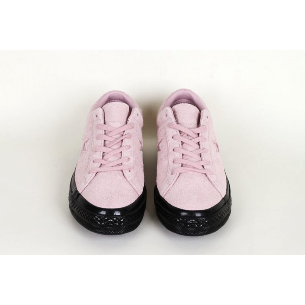 Star Stussy Pink Suede Leather Sneakers