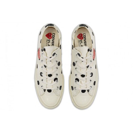 Converse Play Comme des Garcons Polka Dot Red Heart Chuck Taylor All Star 70 Low White