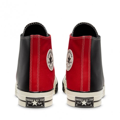 Converse Restructured Chuck 1970 Rivals High Top Red Black Leather