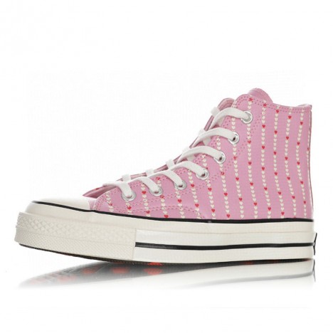 Converse Womens Pink Love Fearlessly Chuck 70 High Tops