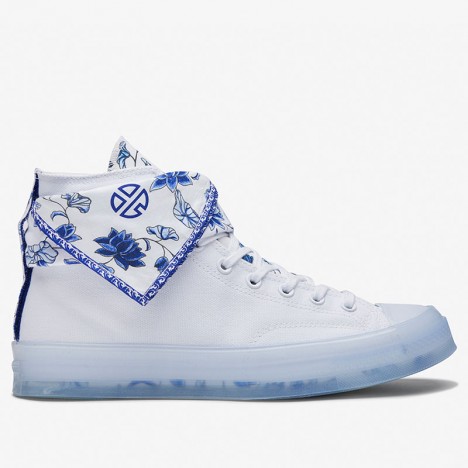 Converse x Lay Zhang China Blue and White Porcelain High Tops Shoes