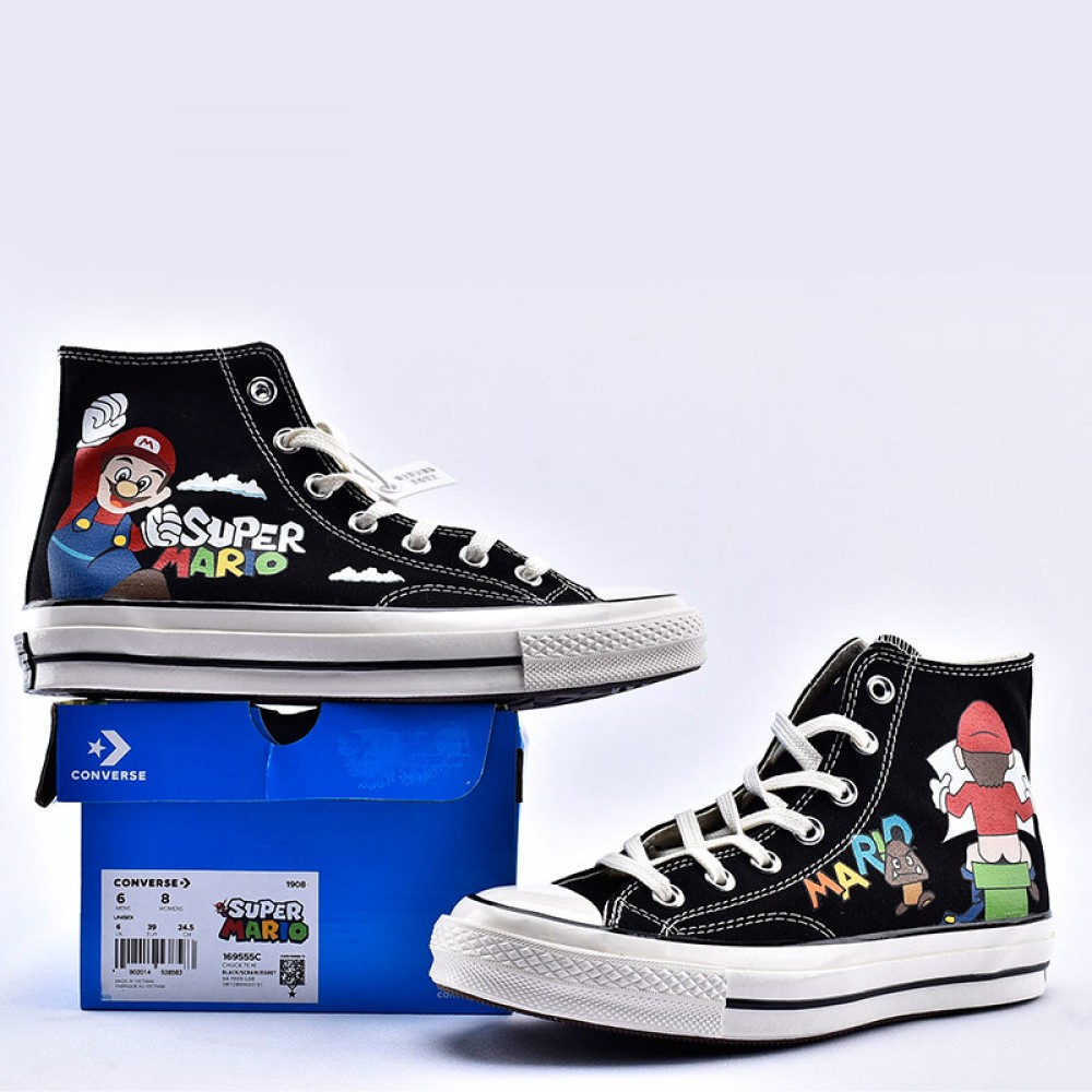 Custom Mario Converse Style High Top Sneakers Shoes Mens Shoes Sneakers & Athletic Shoes Hi Tops Super Mario Mushroom Shoes for Women & Men 