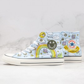 Kids Girls Converse Chuck Taylor All Star Camp Agate Blue High Top Shoes