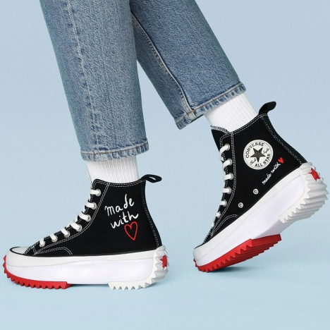 Made With Love Run Star Hike Black Hi Convese Shoes