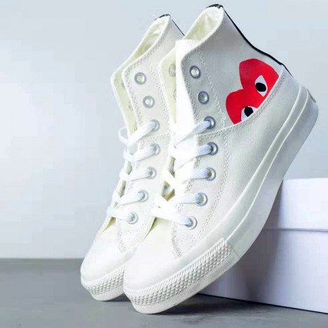 White High Top CDG Play X Converse Chuck Taylor Fw21 Sneaker