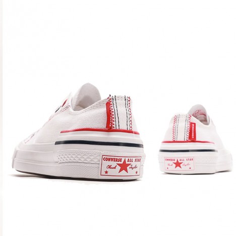 White Red Black Converse Chuck 70 Retro Denim White Low Sneakers